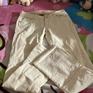 Guess Creme Corduroy Low Waisted Pants